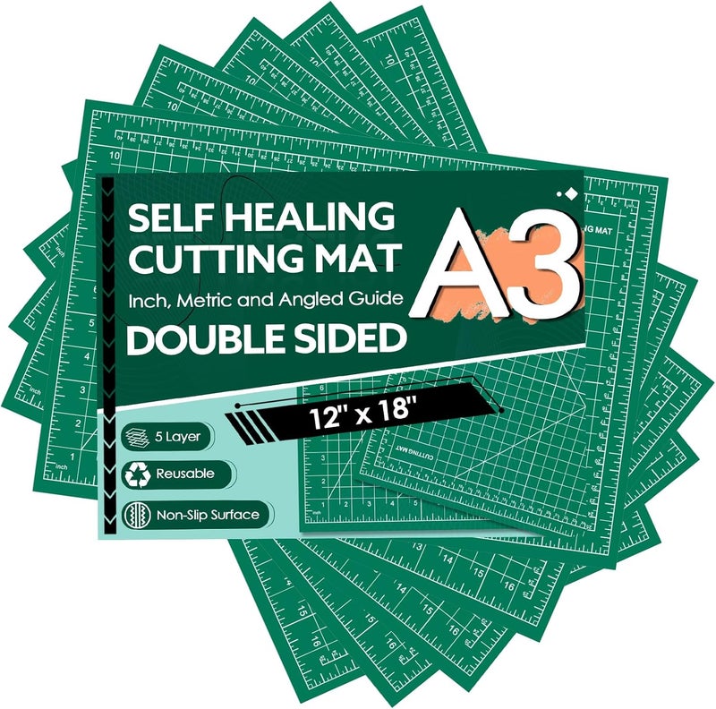 EFOK 5 Packs Self Healing Cutting Mat 12" x 18" Rotary Cutting Sewing Mat A3, 5-Ply Cutting Board for Fabric Crafting Sewing Scrapbooking Quilting and Precision Cutting - Image 1